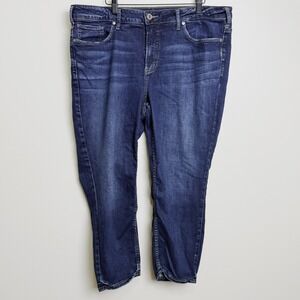 Silver Jeans Co Avery Skinny Crop Womens 20x25 Dark Wash Stretch Denim Jeans